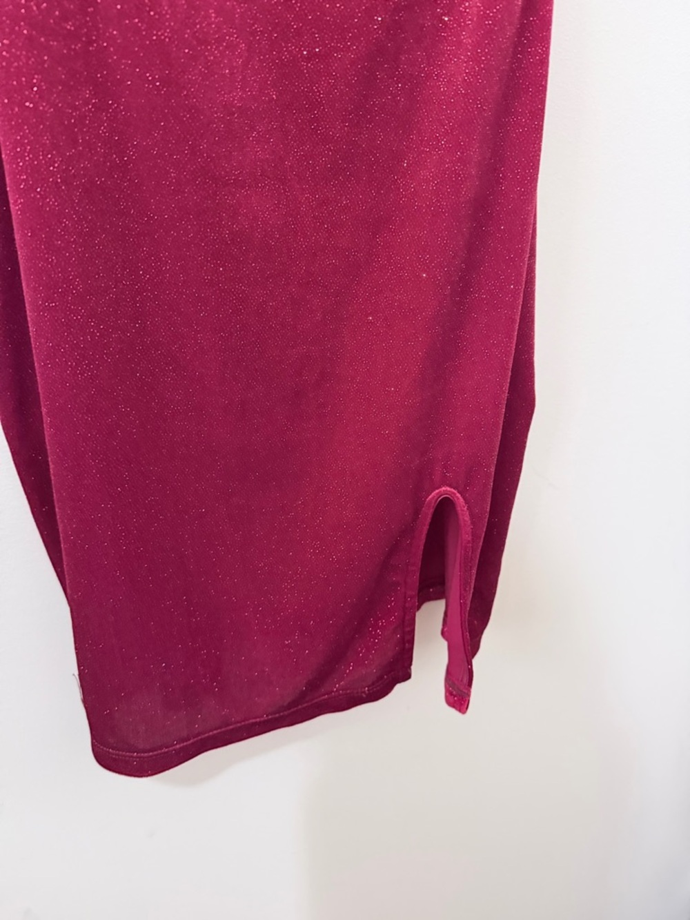 Windsor Twinkle Like A Star Glitter Velvet Mini Dress Bodycon Sparkle Red NWT S - Picture 6 of 9